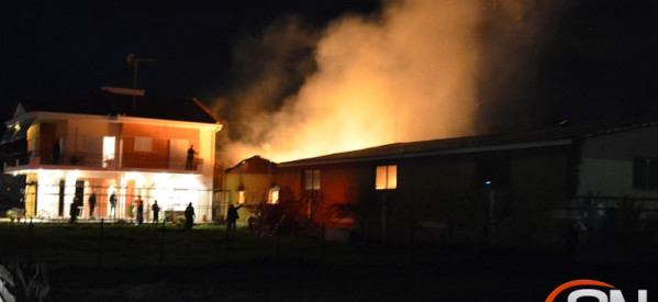 Πυρκαγιά σε βιοτεχνία ξυλείας στην Οιχαλία απειλεί σπίτια