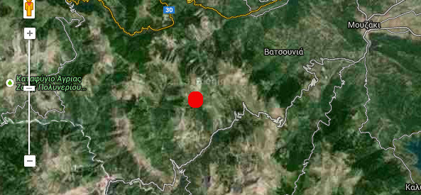 Σεισμός 3,8 ρίχτερ  με επίκεντρο λίγα χιλιόμετρα από το Μουζάκι