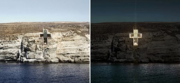 Ένα εκκλησάκι-σταυρός μέσα στα βράχια του Αιγαίου…