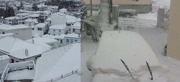 Αν και σπάνια χιονίζει στα ελληνικά νησιά -Μισό μέτρο χιόνι σε Αλόννησο και Σκόπελο